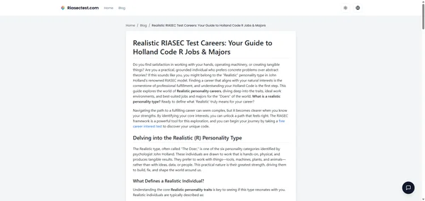 Realistic RIASEC Test Careers: Your Guide to Holland Code R Jobs & Majors
