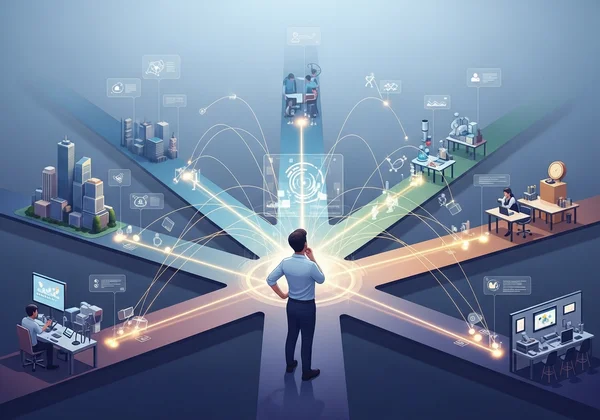 Persona che naviga il percorso professionale con guida AI