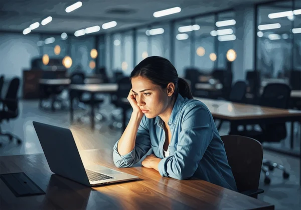 Person feeling stuck, reflecting on career dissatisfaction.