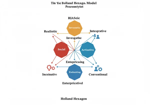 The Holland Hexagon model with six RIASEC types
