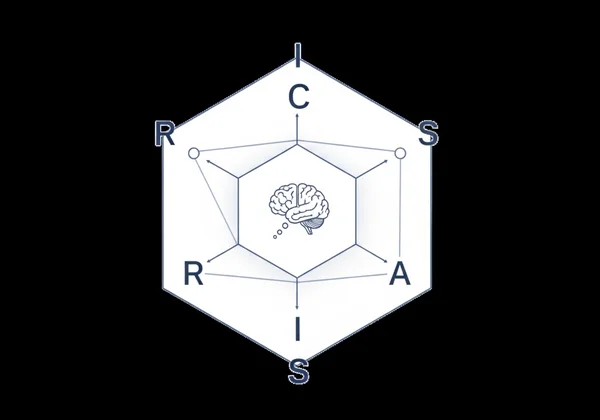 Diagram of the Holland Hexagon Model with RIASEC types.